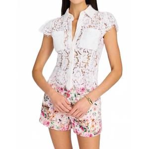 NEW GENERATION LOVE francesca lace shirt in white